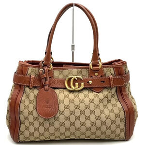 GUCCI Brown Leather Tote Bag